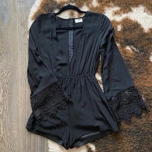 LF Rumor Boutique Black Romper
